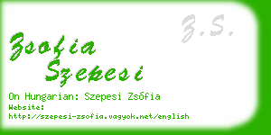 zsofia szepesi business card